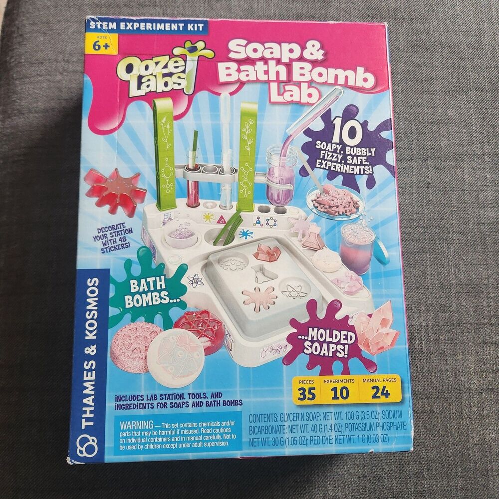 New Thames & Kosmos Ooze Labs Soap & Bath Bomb Lab 10 Experiments For Ages 6+